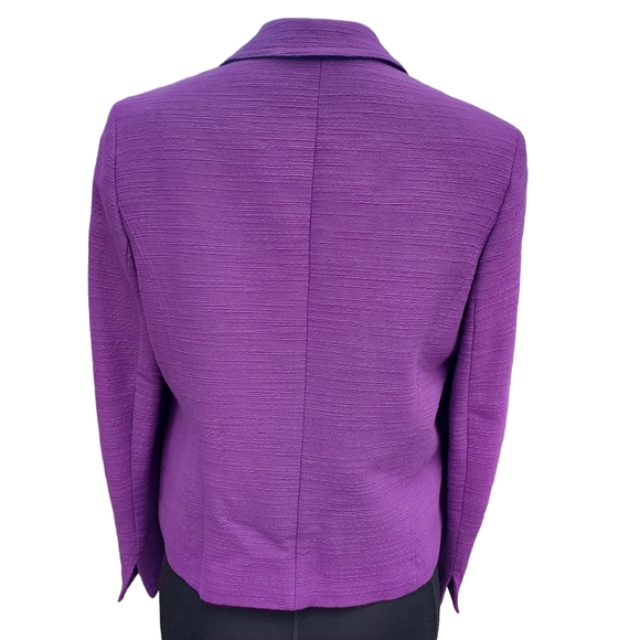 Evan Picone Jacket Blazer Open Front Career Essentials Hook Eye Purple NWT Sz10 - Picture 2 of 12